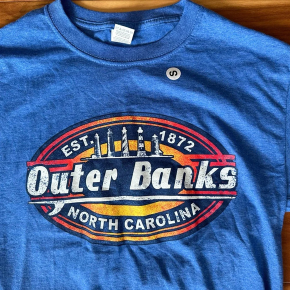 Outer Banks North Carolina Blue Graphic Tee size Small - Picture 2 of 2